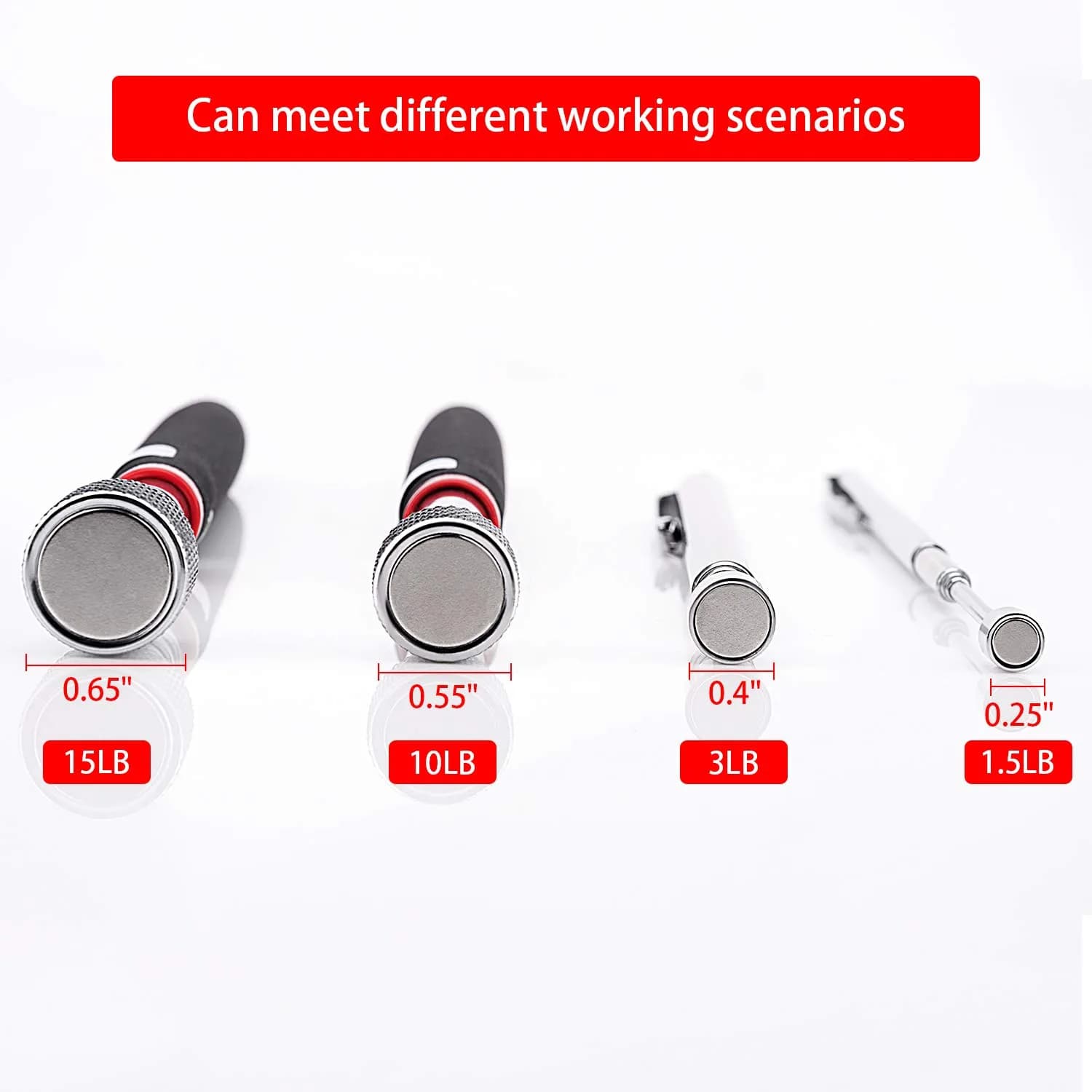 Awpeye Magnetic Pick Up Tool 4 Pack 1.5lb-15lb | Telescopic Reach for Metal Parts - view 3