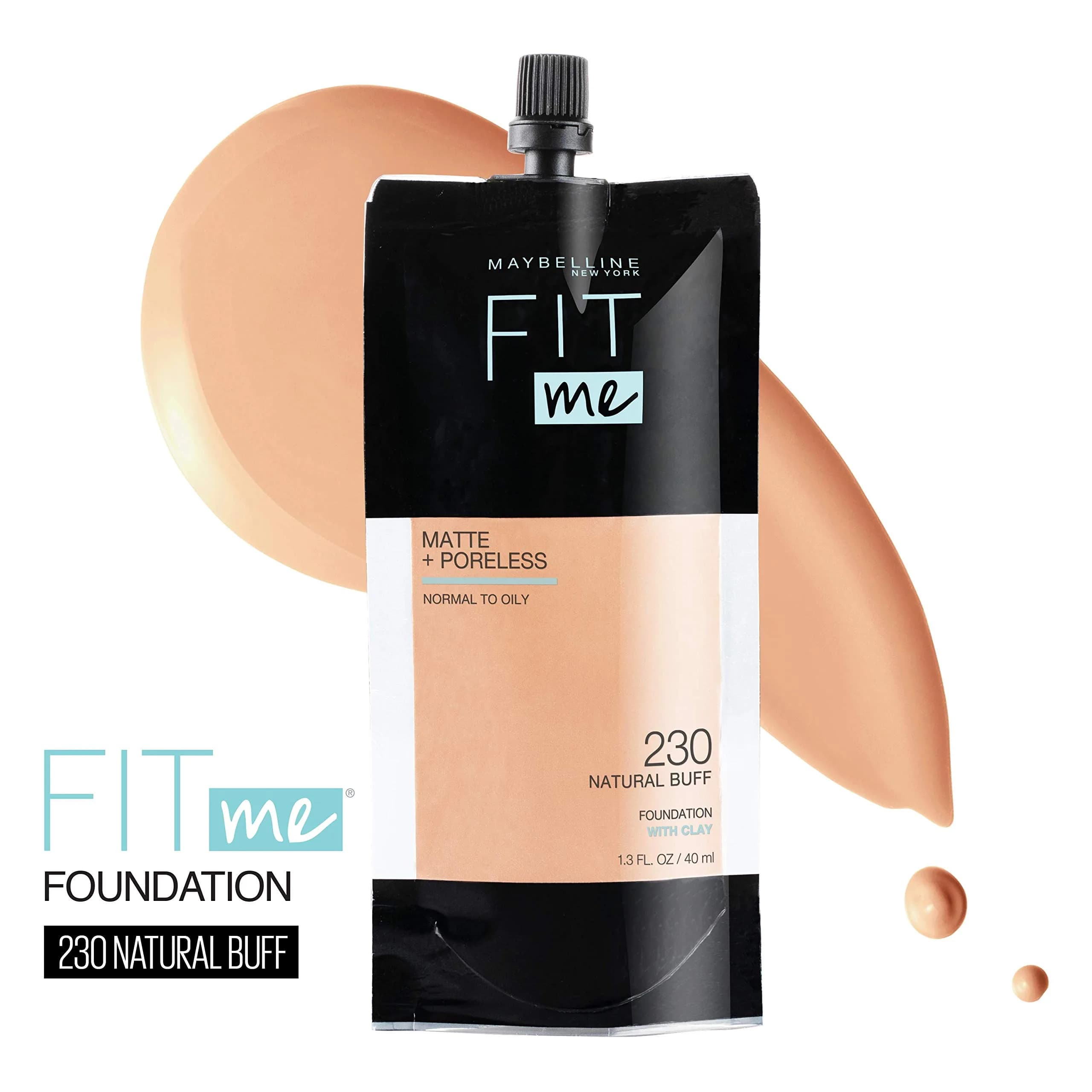Maybelline Fit Me Matte + Poreless Liquid Foundation, 230 Natural Buff, 1.3 Fl Oz - view 2