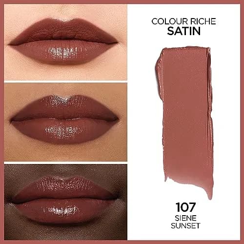 L'Oreal Paris Colour Riche Original Satin Lipstick 107 Seine Sunset | Satin Finish, 3.7g (0.13 Oz) thumbnail 2