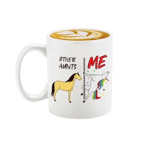 Veracco Unicorn Coffee Mug 11oz | Ceramic Tea Cup for Auntie Gifts Birthdays thumbnail 1