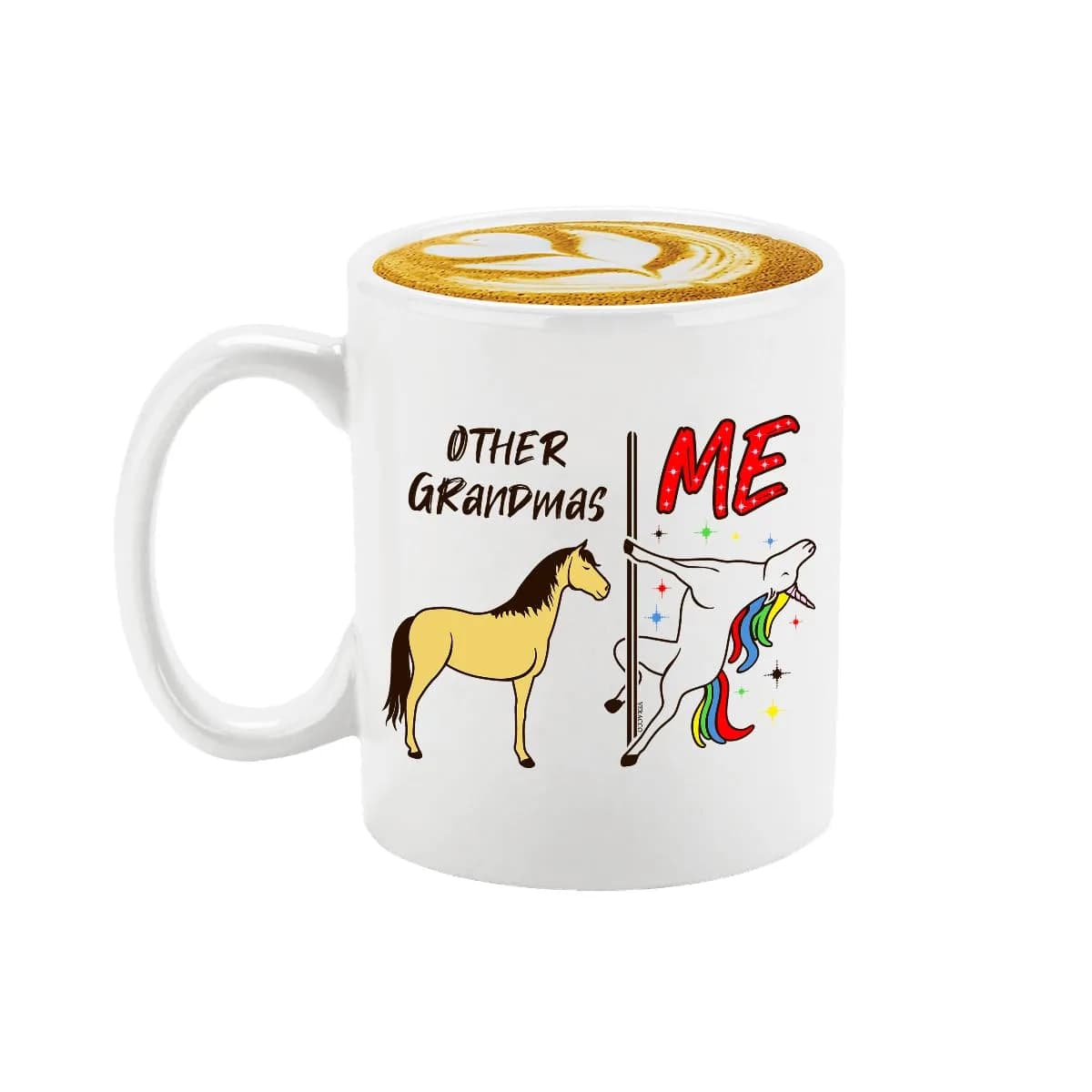 Veracco Unicorn Ceramic Coffee Mug 325ml (11oz) | Funny Grandma Gift for Her — White, Grandmas