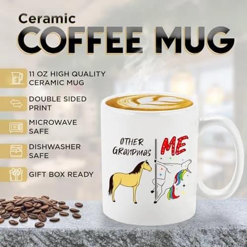 Veracco Unicorn Ceramic Coffee Mug 325ml (11oz) | Funny Grandma Gift for Her thumbnail 2
