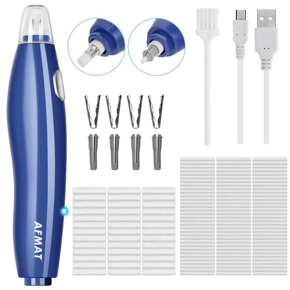 AFMAT Electric Eraser 140 Refills | Rechargeable Artist Drafting Tool in Blue