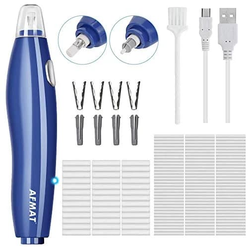 AFMAT Electric Eraser 140 Refills | Rechargeable Artist Drafting Tool in Blue thumbnail 1