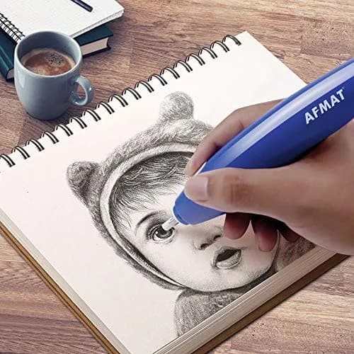 AFMAT Electric Eraser 140 Refills | Rechargeable Artist Drafting Tool in Blue thumbnail 7