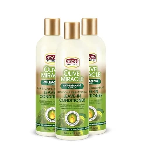 African Pride Olive Miracle Leave-In Conditioner (3 Pack) 12oz | Moisture & Breakage Prevention thumbnail 1