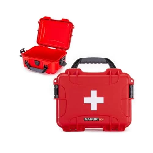 NANUK 904 Waterproof First Aid Box Empty – Durable, Impact-Resistant, IP67-Rated, Floats (8.4" x 6.0" x 3.7") – Red thumbnail 1