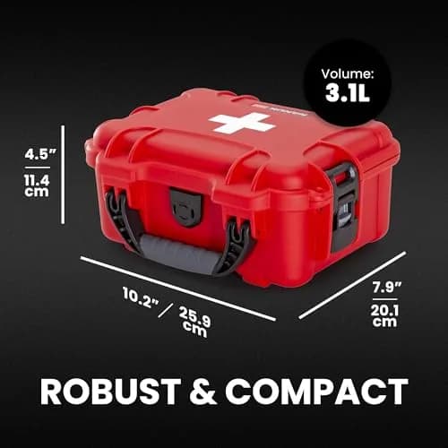 NANUK 904 Waterproof First Aid Box Empty – Durable, Impact-Resistant, IP67-Rated, Floats (8.4" x 6.0" x 3.7") – Red thumbnail 5