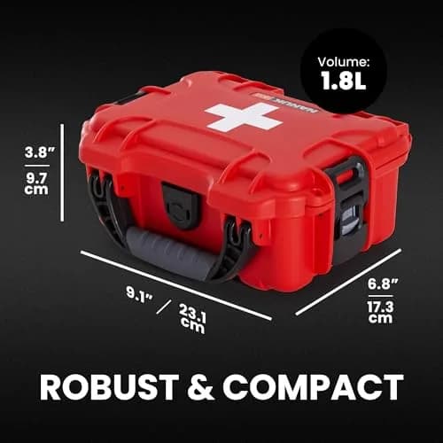 NANUK 903 Waterproof First Aid Box Empty – Durable, Impact-Resistant, IP67-Rated, Floats (7.4" x 4.9" x 3.1") – Red thumbnail 5