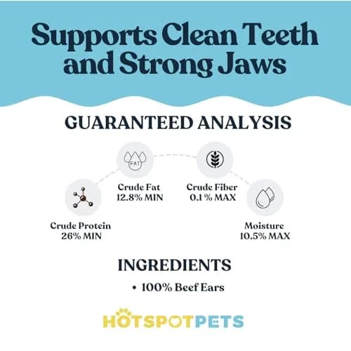 hotspot pets All-Natural Beef Cow Ears Dog Chews (10 Pack) Long-Lasting, Low Odor, Single Ingredient Treat for Healthy Teeth & Gums thumbnail 6