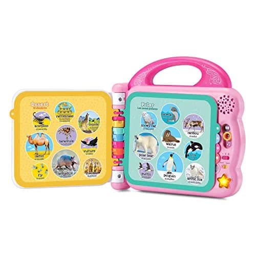 LeapFrog 100 Animals Book Pink | Bilingual Learning Toy with 12 Habitats & 3 Modes thumbnail 3