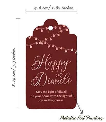 Inkdotpot Happy Diwali Favor Paper Tags 4.6 x 8.14 cm (50 Pack) thumbnail 5