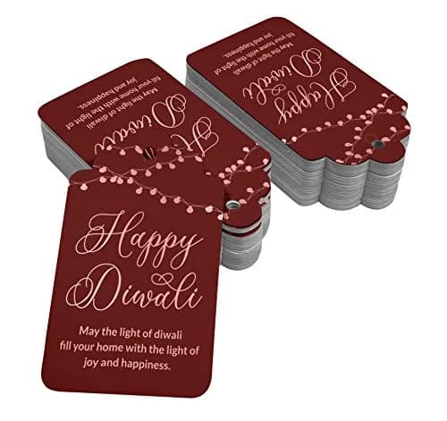 Inkdotpot Happy Diwali Favor Paper Tags 4.6 x 8.14 cm (50 Pack) thumbnail 2
