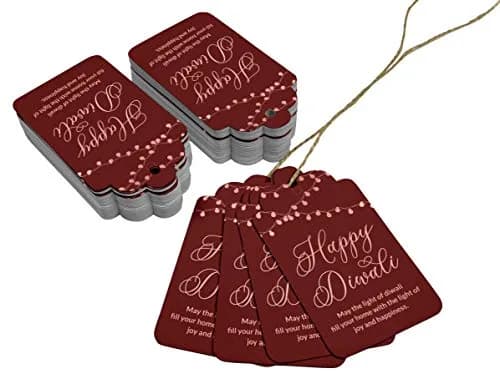 Inkdotpot Happy Diwali Favor Paper Tags 4.6 x 8.14 cm (50 Pack) thumbnail 3