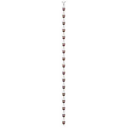 Rain Chains Direct Flutes Rain Chain 8.5 ft | Pure Solid Copper Outdoor Decor thumbnail 8