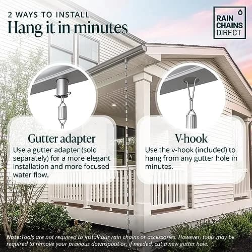 Rain Chains Direct Scallop Rain Chain 8.5 ft | Aluminum Gutter Replacement for Outdoor Décor thumbnail 5