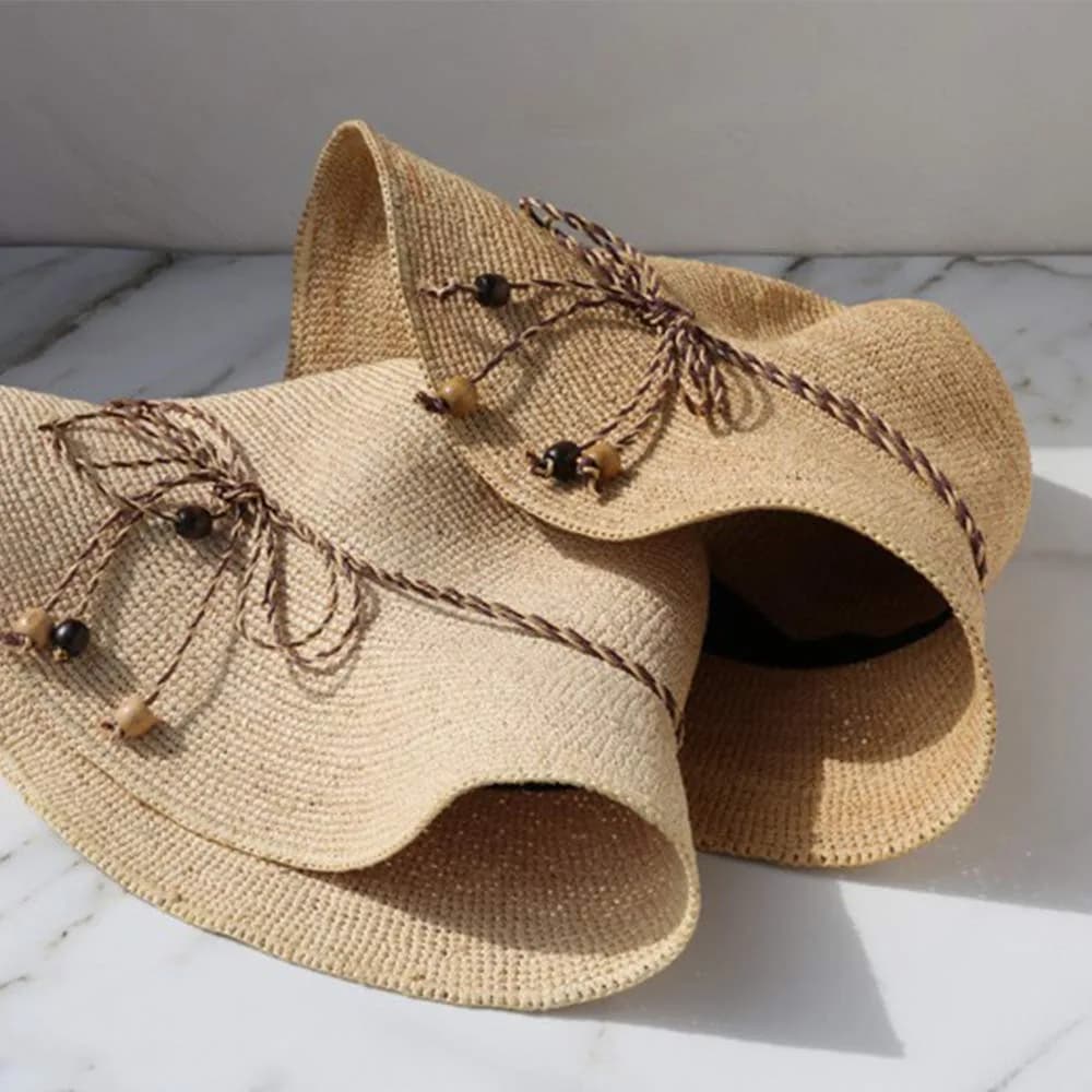 FAU Yarn Brown Raffia Paper Crochet Ribbon 316 Yards (948 Feet) | Solid Pattern for Hats & Bags - view 5