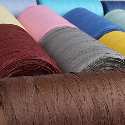 FAU Yarn Brown Raffia Paper Crochet Ribbon 316 Yards (948 Feet) | Solid Pattern for Hats & Bags thumbnail 8