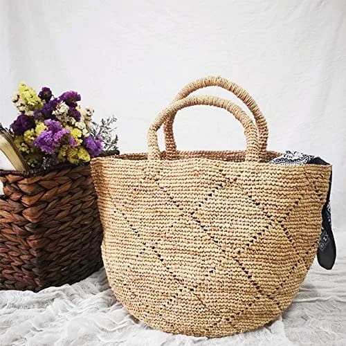 FAU Yarn Brown Raffia Paper Crochet Ribbon 316 Yards (948 Feet) | Solid Pattern for Hats & Bags thumbnail 3