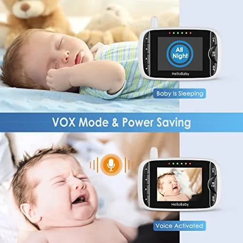 HelloBaby HB66pro Video Baby Monitor with 3.2" IPS Screen | Remote Pan-Tilt-Zoom, Night Vision, Temp Sensor, 2-Way Audio thumbnail 5