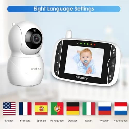 HelloBaby HB66pro Video Baby Monitor with 3.2" IPS Screen | Remote Pan-Tilt-Zoom, Night Vision, Temp Sensor, 2-Way Audio thumbnail 6