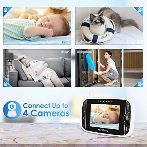 HelloBaby HB66pro Video Baby Monitor with 3.2" IPS Screen | Remote Pan-Tilt-Zoom, Night Vision, Temp Sensor, 2-Way Audio thumbnail 7