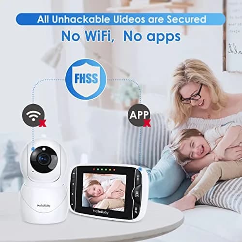 HelloBaby HB66pro Video Baby Monitor with 3.2" IPS Screen | Remote Pan-Tilt-Zoom, Night Vision, Temp Sensor, 2-Way Audio thumbnail 8