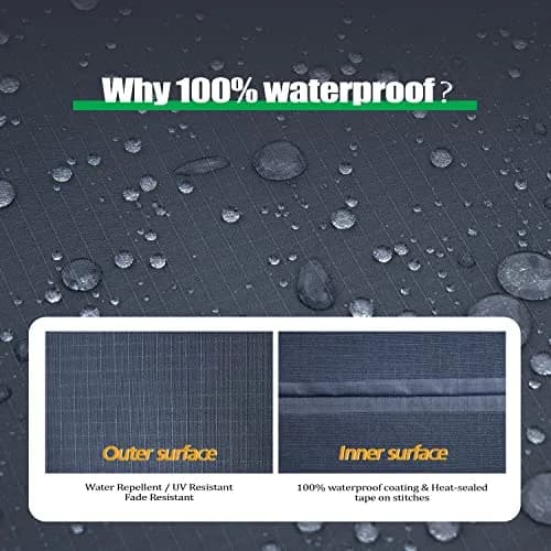 F&J Outdoors Patio Outdoor Furniture Cover, Grey, 86"W x 44"D x 27.5"H | Heavy Duty Waterproof UV Resistant thumbnail 5