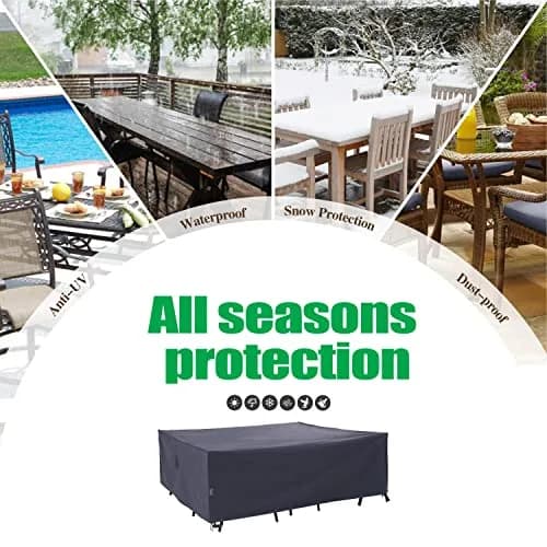F&J Outdoors Patio Outdoor Furniture Cover, Grey, 86"W x 44"D x 27.5"H | Heavy Duty Waterproof UV Resistant thumbnail 8