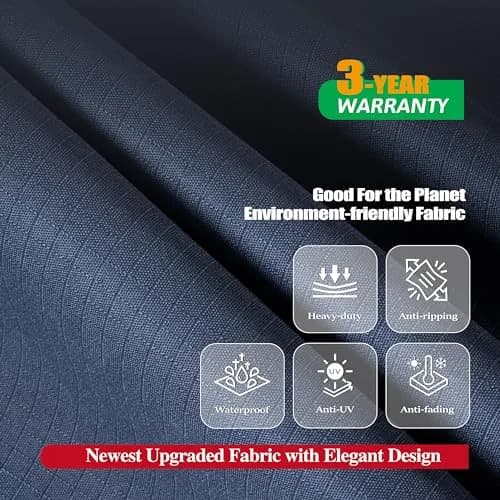 F&J Outdoors Patio Outdoor Furniture Cover, Grey, 86"W x 44"D x 27.5"H | Heavy Duty Waterproof UV Resistant thumbnail 3