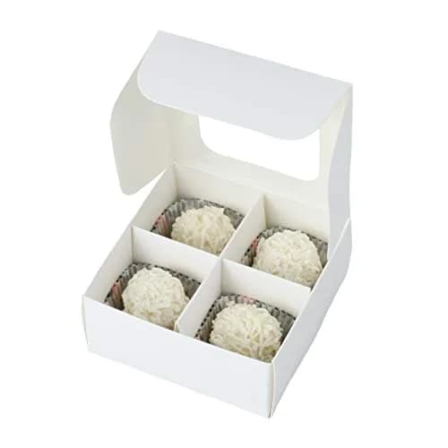 GRETEL BAKING White Food Storage Container | 20-Ct Treat Boxes with Dividers (3.5x3.5x1.57in) thumbnail 7