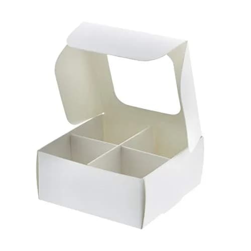 GRETEL BAKING White Food Storage Container | 20-Ct Treat Boxes with Dividers (3.5x3.5x1.57in) thumbnail 8