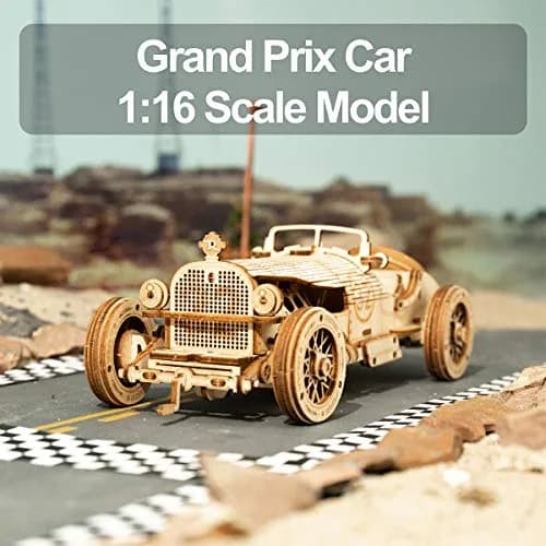 ROKR 3D Wooden Puzzle Car Model Kit - Advanced Brain Teaser for Adults, 220 pcs, 18.9cm x 8cm | Unique Gift thumbnail 2