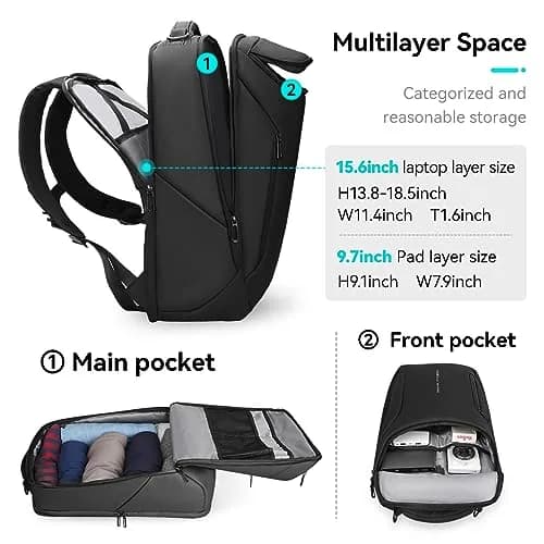 MARK RYDEN Business Backpack for Men, 17.3 Inch Laptop Backpack | Water Resistant with USB Port thumbnail 3