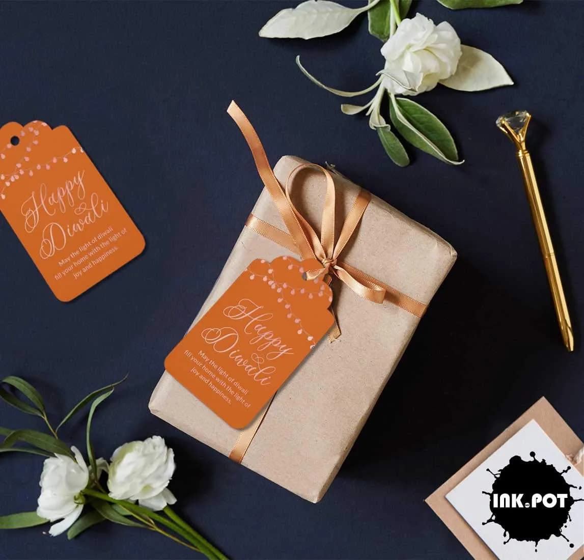 Inkdotpot Rose Gold Foil Paper Hang Tags 100 Pack | 4.6 x 8.14 cm (1.82 x 3.3 in) - view 4