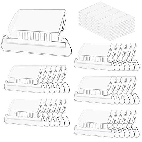 PAXCOO Hanging File Folder Tabs 50 Sets Multicolor | 2-inch Wide Plastic & Paper — Clear
