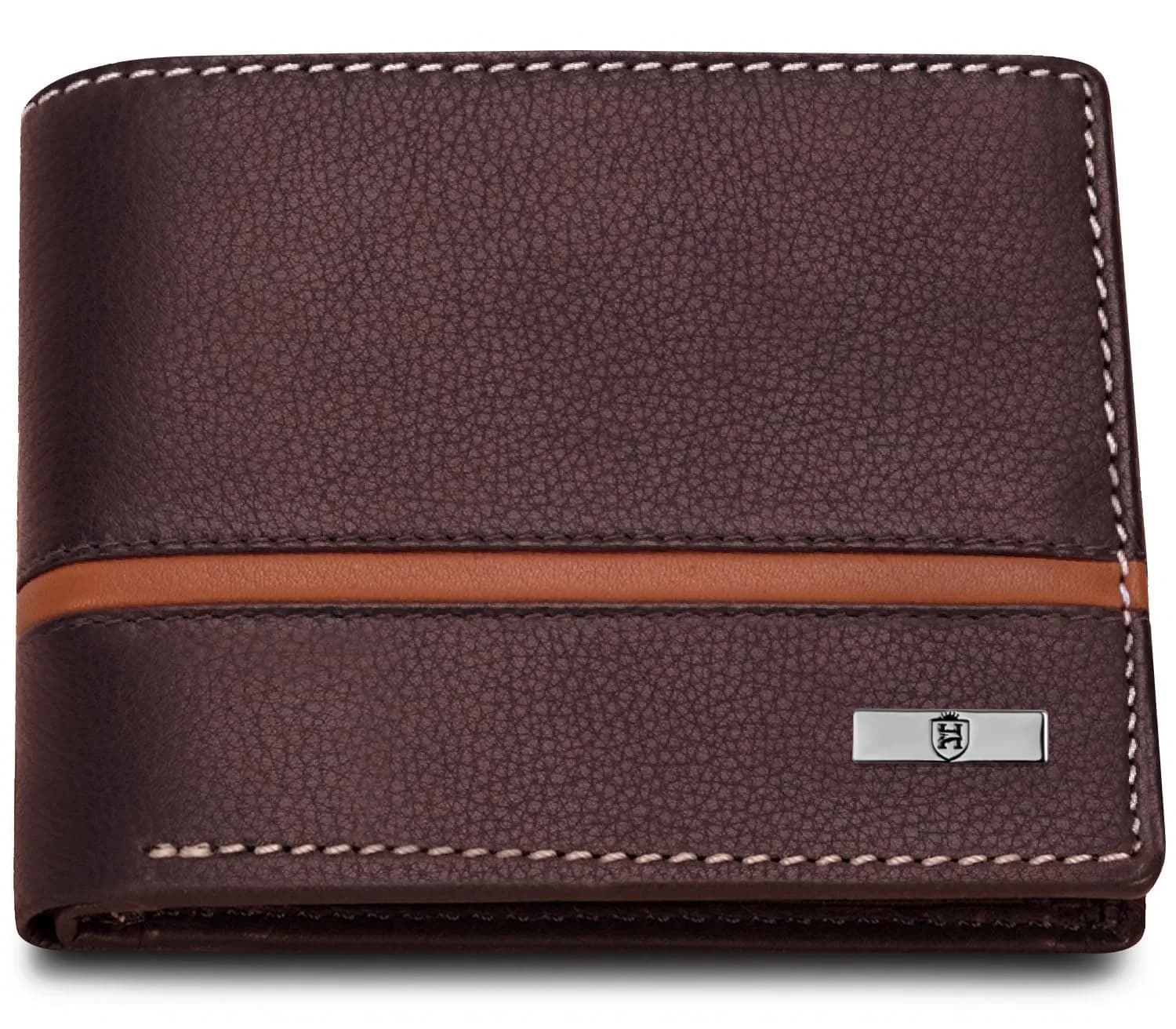 HORNBULL Denial Leather Wallet for Men | Brown Two Fold Wallet with RFID Blocking | 11 cm (W) x 9 cm (H) — Brown