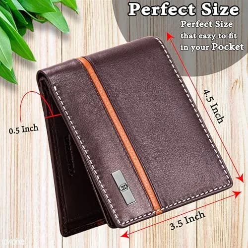 HORNBULL Denial Leather Wallet for Men | Brown Two Fold Wallet with RFID Blocking | 11 cm (W) x 9 cm (H) thumbnail 9