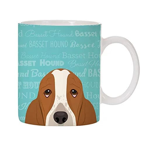 Mystic Sloth Basset Hound Dog Breed Design 11oz (325ml) Ceramic Coffee Mug | Adorable Long Lasting Design thumbnail 1