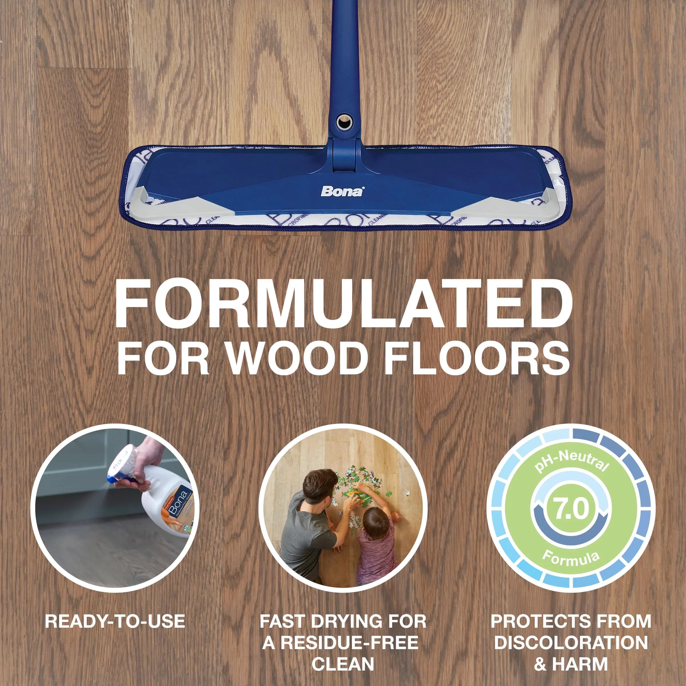 Bona Hardwood Floor Cleaner Spray, 32 fl oz (946 ml) | Residue-Free Formula for Spotless Shine - view 2