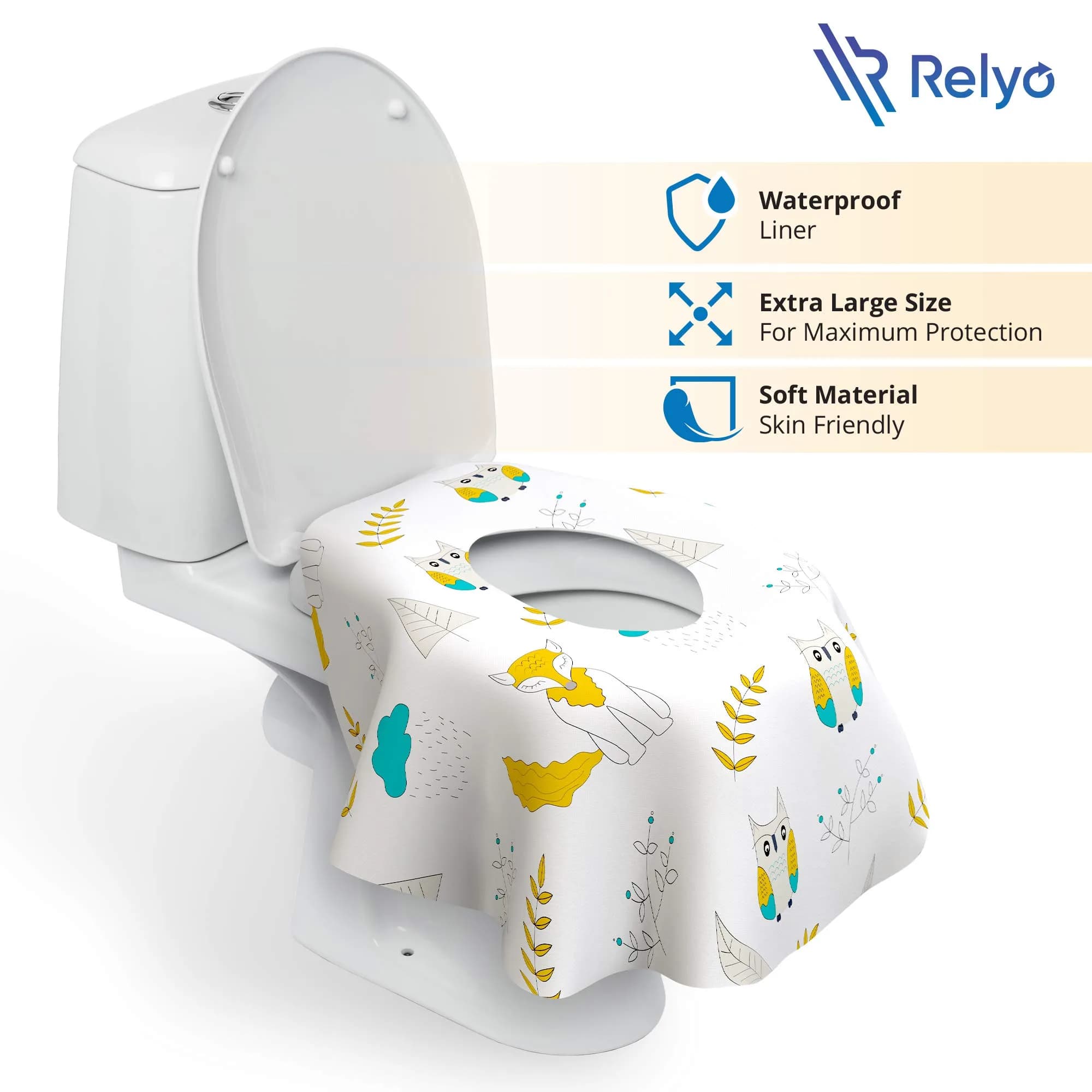 Relyo Disposable Toilet Seat Covers - Owls Design, 20 Count Pack for Travel - view 2