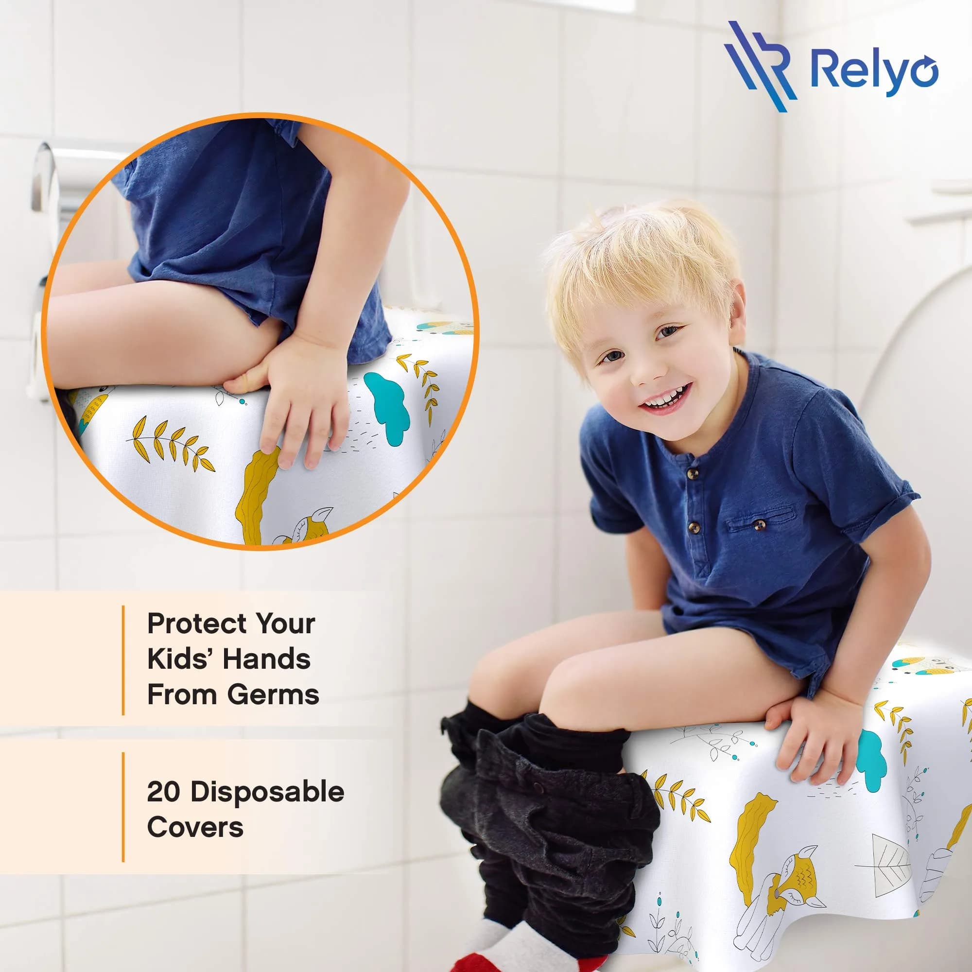 Relyo Disposable Toilet Seat Covers - Owls Design, 20 Count Pack for Travel - view 3