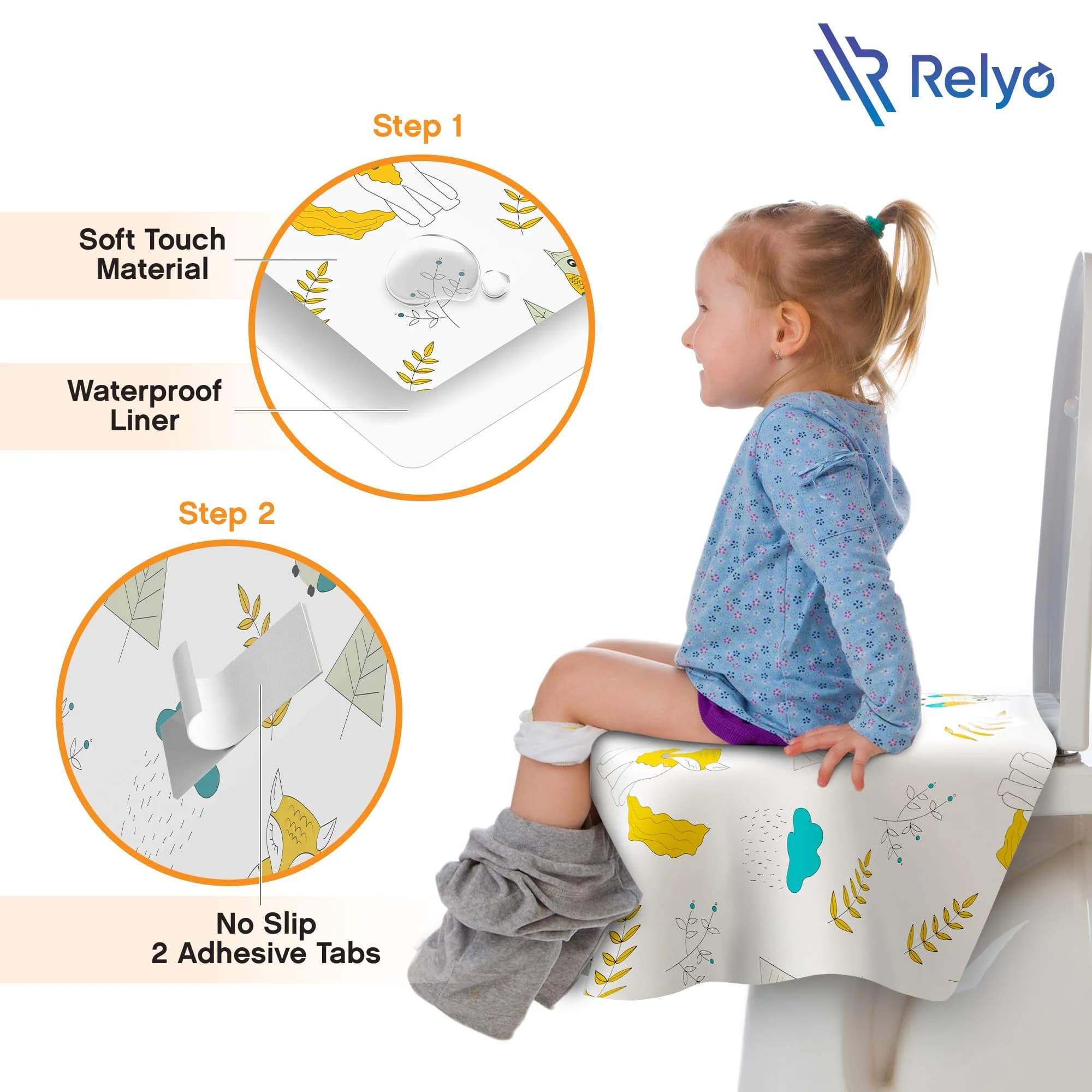 Relyo Disposable Toilet Seat Covers - Owls Design, 20 Count Pack for Travel - view 4