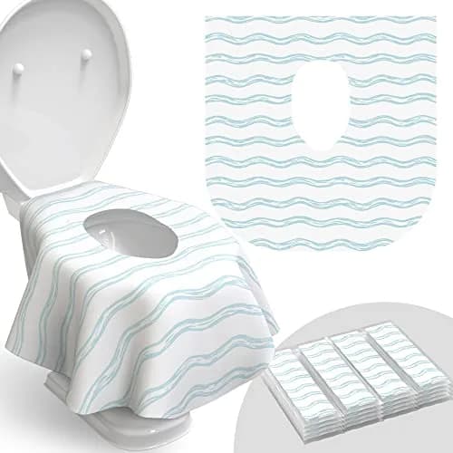 Relyo Disposable Toilet Seat Covers for Travel – 20 Pack (Waves) | Waterproof & Non-Slip for Potty Training — Waves
