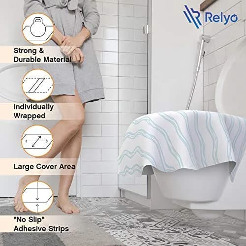 Relyo Disposable Toilet Seat Covers for Travel – 20 Pack (Waves) | Waterproof & Non-Slip for Potty Training thumbnail 5