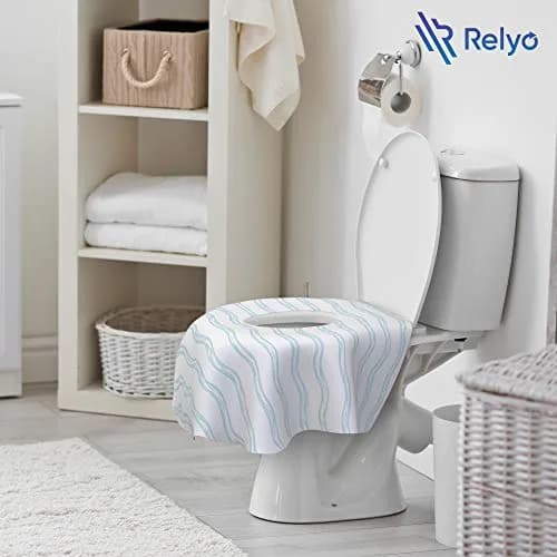Relyo Disposable Toilet Seat Covers for Travel – 20 Pack (Waves) | Waterproof & Non-Slip for Potty Training thumbnail 6