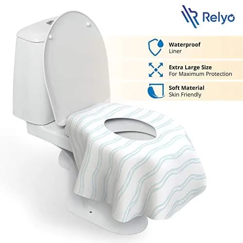 Relyo Disposable Toilet Seat Covers for Travel – 20 Pack (Waves) | Waterproof & Non-Slip for Potty Training thumbnail 2