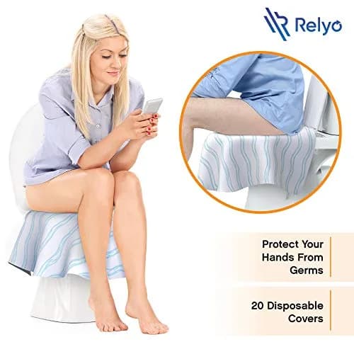 Relyo Disposable Toilet Seat Covers for Travel – 20 Pack (Waves) | Waterproof & Non-Slip for Potty Training thumbnail 3