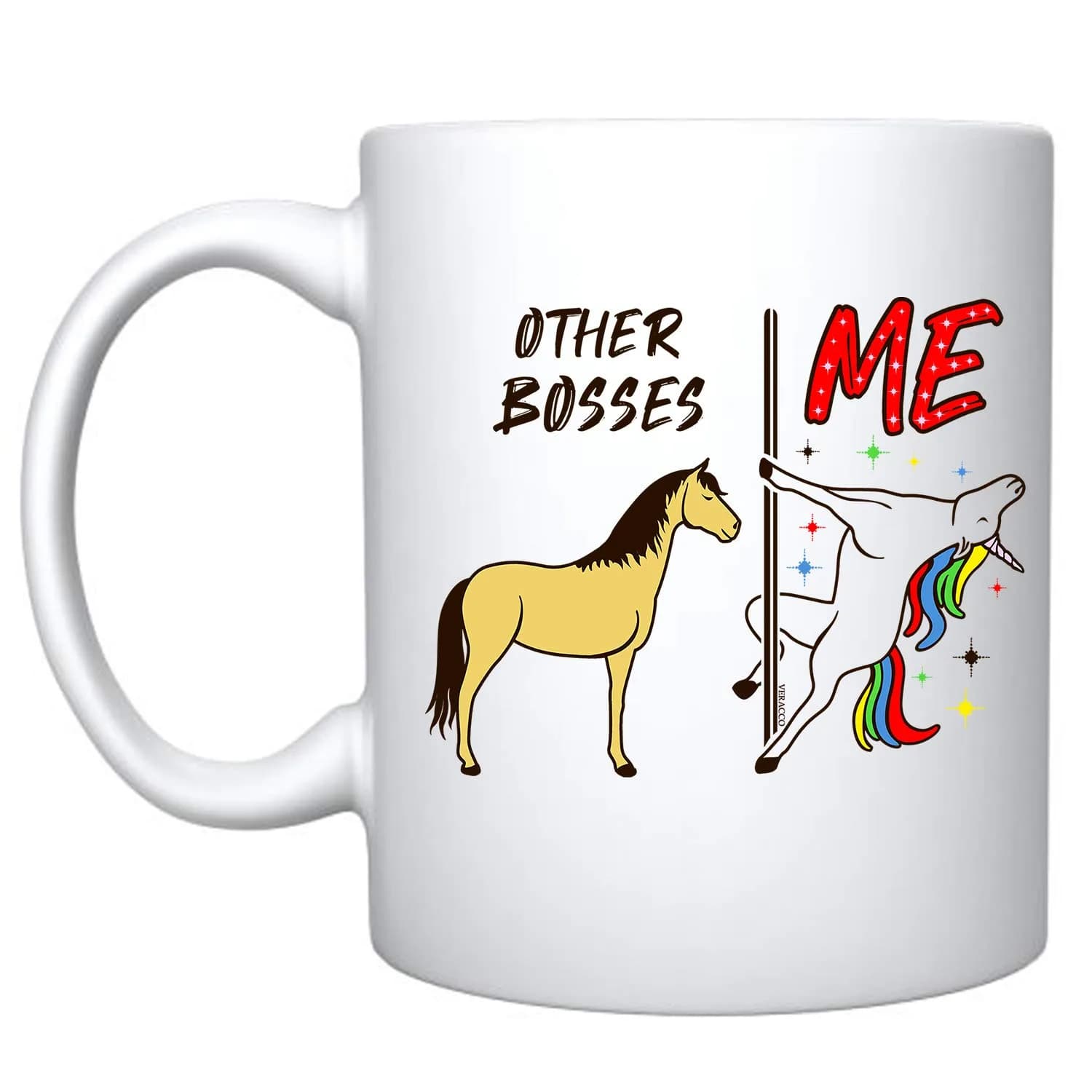Veracco Other Bosses Vs Me Ceramic Coffee Mug 11oz | Funny Gag Gift for Coffee & Tea — White, Bosses