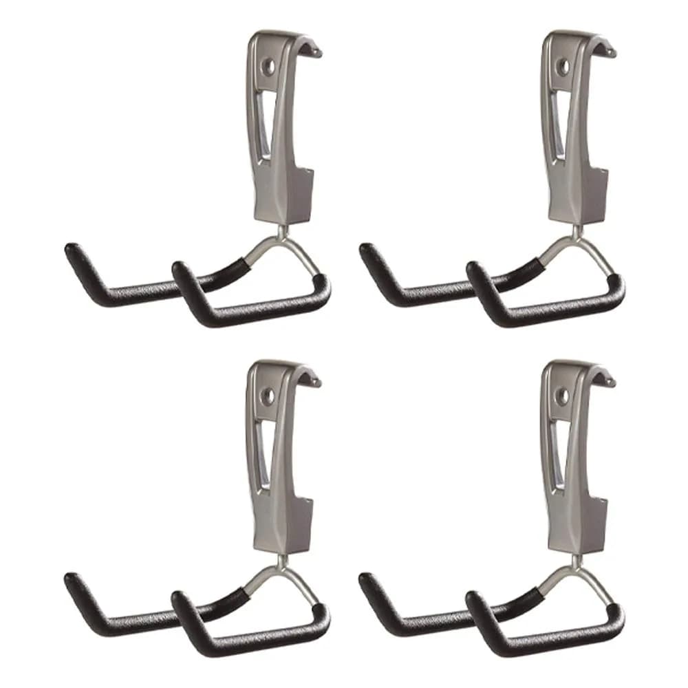 Rubbermaid Garage Storage Utility Hook 4 Pack | Supports Up to 25 lbs | Aluminum & Satin Nickel Finish